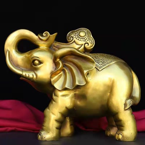 铜象摆件一对吸水大象客厅酒柜家居乔迁办公室店铺装饰工艺礼品